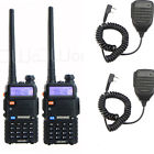 Uv5r 2pcs Baofeng Uhf+vhf Dtmf 2-way Radio Walkietalkie + Speaker Mic Us
