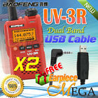 2xuv-3r Red Color Baofeng  Dual Band Newver + 6-026u Usb Cable