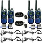 2662 4 Long Range Walkie Talkie + 2 Chargers &amp; Headsets Two Way Radio Chan.