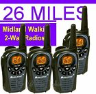 4 Midland 26 Mile Walkie Talkie +4 Headset/mics 2 Two Way Radio + Dc Car Adapter