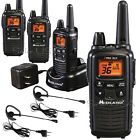 4 Midland 30 Mile +chargers +4 Headsets/ Boom Mics Walkie Talkie 2 Two Way Radio