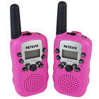 Rt-388 462.5625-467.7250mhz Retevis 2xpink Kids Walkie Talkie Uhf 22ch Us Track