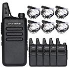 6x66ej Zastone Walkie Talkie With Earpiece Uhf Rechargeable Long