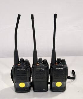 Alpha One Apr100 Black Two-way Radios Set Of 3 Handheld Walkie Talkies