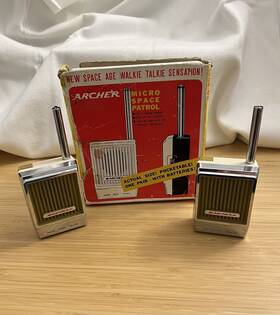 60-3029 Archer Vintage Micro Space Patrol Walkie Talkie Set No. - Tested