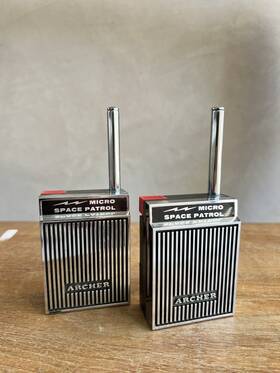 60-3032 Archer Vintage Micro Space Patrol Transceiver Radio 2-pk Walkie Talkie
