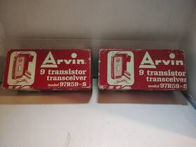 97r59-s Arvin 1967 9 Transistor Transceiver Walkie Talkie Model Boxed With Holder