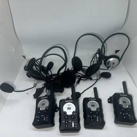 Audiovox 044476011849 Gmrs200w Two Way Radio 2 Mile Range Swoop Headset 4 Of Them Used