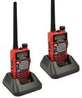 Baofeng 2 Walkie Talkie Radios Set Two Way Long Distance Hotel Security Dual Band Red 761873109039