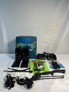 Ar-5rm Baofeng Black Long Range Walkie Talkie With User Manual 2 Pack
