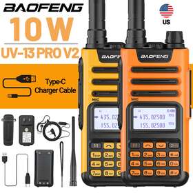 Uv-13pro Baofeng 2x Uv 13 Pro V2 10w Dual Band Walkie Talkie V/uhf Portable Two Way Radio