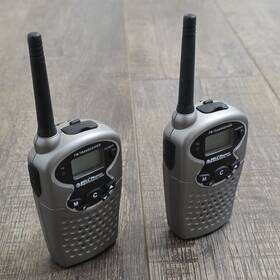 99150 Bell Equipment Walkie Talkies Phones 2 Gray Silver Wireless Handheld Fm Transceivers