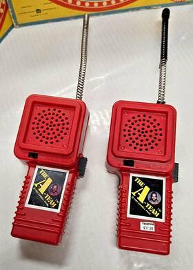 0824b Cannell Vtg 9v A-team Mr. T Working Walkie Talkies Vanity Fair Ertl 1983