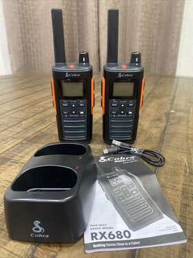 Rx680 Cobra 028377202773 60-channel Two-way Radio - 2 Pack With Charger G7
