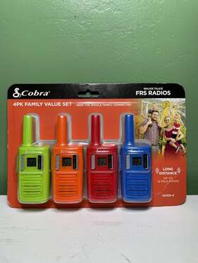 Rx100-4 Cobra New Walkie Talkie Frs Radios Multi Colored 4-pack Family Value