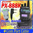 6-004a Com Port Prog Cable + Px-888k-black Dual Band U/v Radio Earpiece