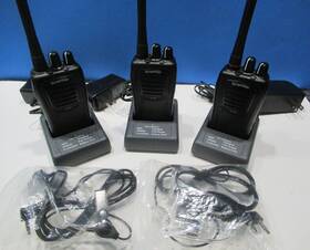 Sc-1000 Eartec 3064a Lot Of 3 Scrambler Simplex Wireless Plus 2-way Radio With Ear Piece