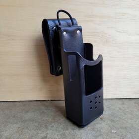 5855100122 Ef Johnson Hard Leather Two Way Radio Swivel Case Holder Holster