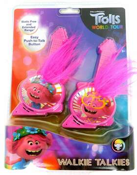 Ekids Unisex 092298946795 Trolls World Tour Walkie Talkies Static Free Extended Range Easy Push To Talk