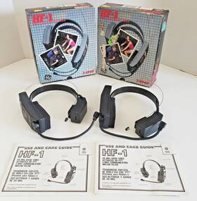 3-5949 Ge Set Of 2 Hf-1 Walkie Talkie Head-sets Hands-free In Box - Tested And Working