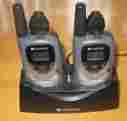 Gmrs7001-2ch Audiovox Fm Transceiver W Belt Clips Charger Dock Power Supply