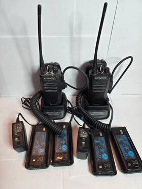 Nx-340-p Kenwood Lot Nexedge Uhf Digital Transceiver 2-way Radio -6 Battery Mic