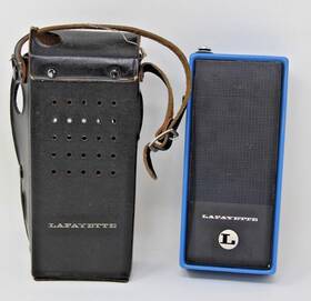He-82 Lafayette He-75 Vintage Cb Walkie Talkie Rare Blue Color W Leather Case Untested