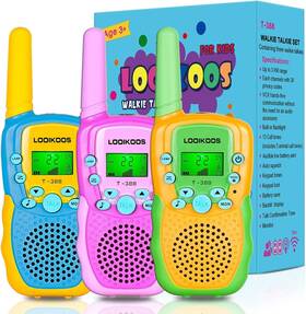 Looikoos 782911866561 3-pk Walkie Talkies For Kids Long Range Built In Flash 10 Call Tones