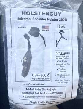 Ush-300r Made In Usa New Universal Shoulder Holster Chest Bag Right Side Single 2-way Radio Motorola