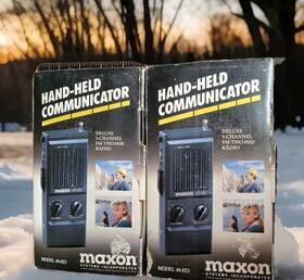 49-hd Maxon 014803495000 2 Vintage Hand Held Communicators Portable 5 Channel Fm Way Radio