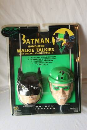 Bat-920 Micro Games Of America Batman And The Riddler Forever Face Walkie Talkies Radios Vtg 1995 90s New