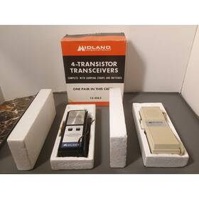 13-063 Midland Transceiver Walkie Talkie Pair Black/cream Vintage 1971 -untested