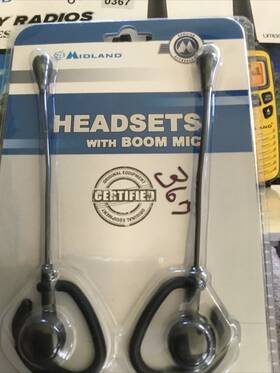 Avo1 Midland 367 . Two Way Radio 22 Channels Plus Head Sets 2 With Boom Mic