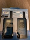 Mot-t100 Motorola Neon Blue Alkaline Radio Twin Pack