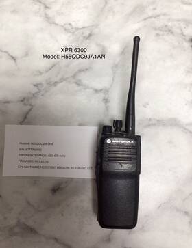 H55qdc9ja1an Motorola Xpr 6300 With Antenna Battery And Clip