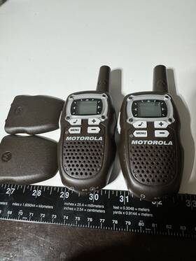 K7gmbadj Motorola Walkie Talkie Set Of 2 Radios Brown - Tested