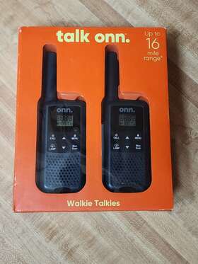 100009988 Onn Talk Walkie Talkies 16 Mile Range 2 Pack Batteries Included New In Box