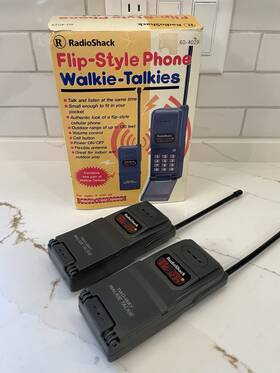 Playtime 040293123895 Vintage Radioshack Flip-style Phone Walkie-talkies Cellphone Toy Parts Repair