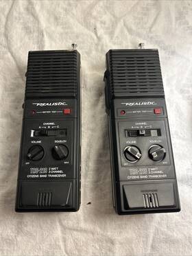 Tcr-219 Realistic Pair Perfect Condition Cb Radio Transceiver Walkie Talkie