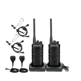 A9221a Retevis 2pcs Rb85 Uhf Two Way Radios 10w Ctcss/dcs Walkie Talkies&earpiece&mic