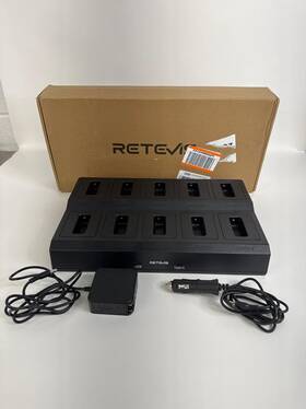Fa9061d-c9059n Retevis Rt22 Two Way Radio Rechargeable 10 Gang Charger Charging Progress