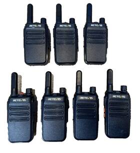 Rb35 Retevis Used Set Of 7 Walkie Talkies Rechargeable Two-way Radios Units Only