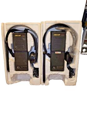 Khm-7603c Ritron 2x Vtg Jobcom Walkie Talkie Professional 2-way Radio Headset
