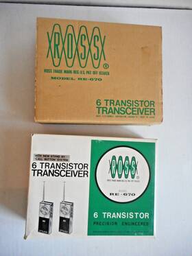 Re-670 Ross Vintage 6 Transistor Re - 670 Walkie Talkie Set Nos Mint In Box