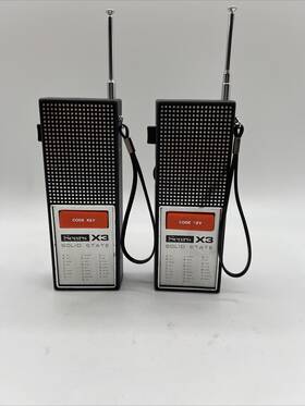 24252 Sears Vintage 1974 X3 Solid State Walkie Talkies Model 49 Working