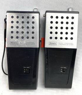 7207 Sears Vintage 1960s Dual Channel Transceiver Walkie Talkies #7207 Tested Read