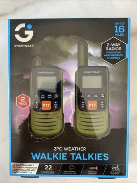 Smartgear 030698069140 2 Pack Weather Walkie Talkies Up To 16 Miles Way Radios - New