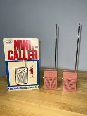Wt-1023 Tensho Vtg Japan Mini Caller Walkie Talkie Set Rare Box Read