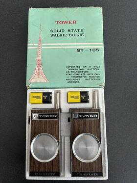 Sw-105 Tower Solid State Vintage Walkie Talkies Made In Japan. Tested Works