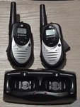 Set Of 2 Audiovox Walkie Talkies Way With Charging Stand. Needs Cord. Fixed Price $13.50.
